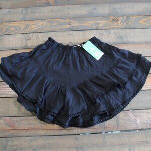 Woman Boho Tiered Flowy Skort High Waist Mini